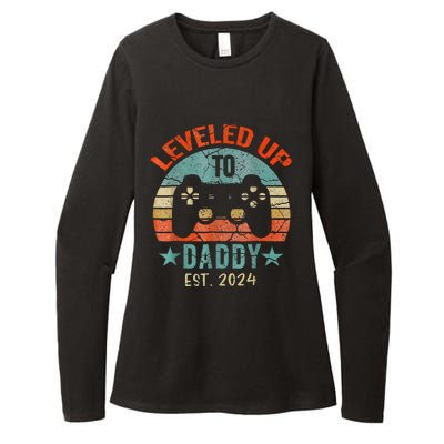 Leveled Up To Daddy 2024 Men Promoted Dad EST 2024 Womens CVC Long Sleeve Shirt