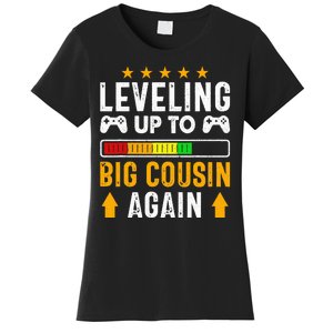 Leveling Up To Big Cousin Again Pregnancy Announcet Funny Women's T-Shirt