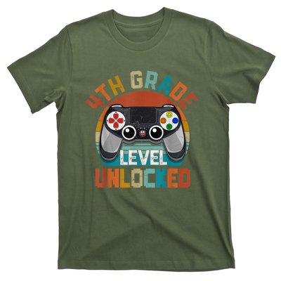 Leveled Up To 4th Grade Gamer Back To School First Day Boy T-Shirt