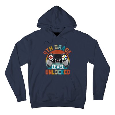 Leveled Up To 4th Grade Gamer Back To School First Day Boy Hoodie