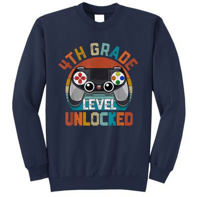 Leveled Up To 4th Grade Gamer Back To School First Day Boy Sweatshirt