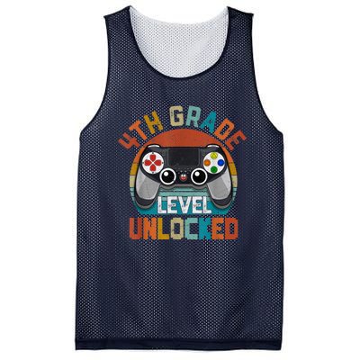 Leveled Up To 4th Grade Gamer Back To School First Day Boy Mesh Reversible Basketball Jersey Tank