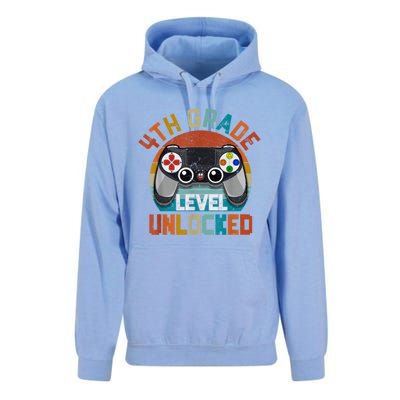 Leveled Up To 4th Grade Gamer Back To School First Day Boy Unisex Surf Hoodie