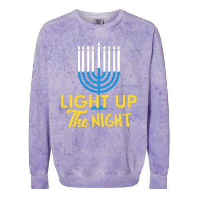 Light Up The Night Hanukkah Colorblast Crewneck Sweatshirt