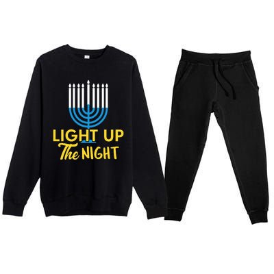 Light Up The Night Hanukkah Premium Crewneck Sweatsuit Set