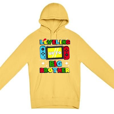 Leveling Up To Big Brother 2024 Gaming Boy Big Bro Premium Pullover Hoodie