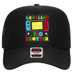 Leveling Up To Big Brother 2024 Gaming Boy Big Bro High Crown Mesh Back Trucker Hat