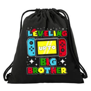 Leveling Up To Big Brother 2024 Gaming Boy Big Bro Drawstring Bag