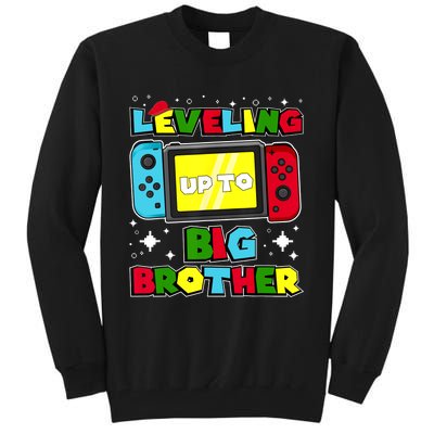 Leveling Up To Big Brother 2024 Gaming Boy Big Bro Tall Sweatshirt