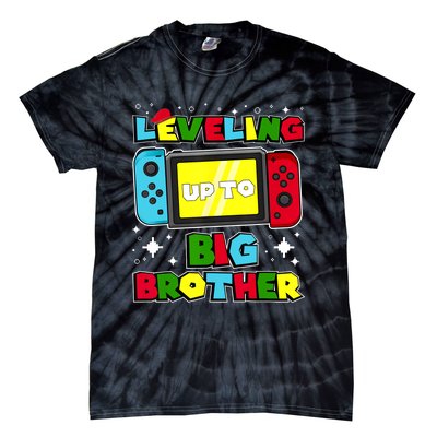 Leveling Up To Big Brother 2024 Gaming Boy Big Bro Tie-Dye T-Shirt