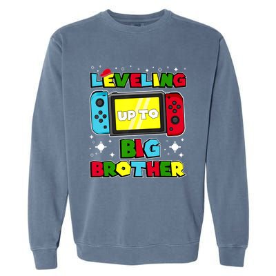 Leveling Up To Big Brother 2024 Gaming Boy Big Bro Garment-Dyed Sweatshirt