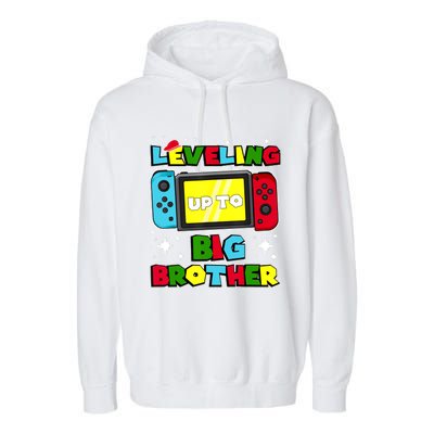 Leveling Up To Big Brother 2024 Gaming Boy Big Bro Garment-Dyed Fleece Hoodie