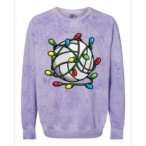 Light Up the Court with Volleyball Christmas Ball Colorblast Crewneck Sweatshirt