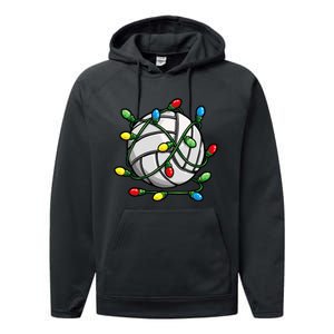 Light Up the Court with Volleyball Christmas Ball Performance Fleece Hoodie