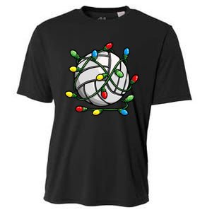 Light Up the Court with Volleyball Christmas Ball Cooling Performance Crew T-Shirt