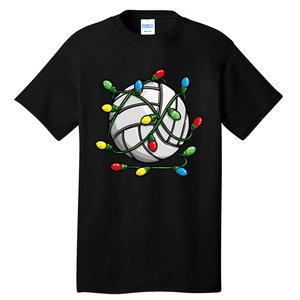 Light Up the Court with Volleyball Christmas Ball Tall T-Shirt