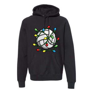 Light Up the Court with Volleyball Christmas Ball Premium Hoodie