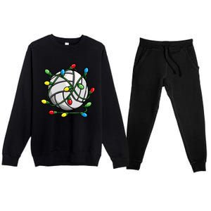 Light Up the Court with Volleyball Christmas Ball Premium Crewneck Sweatsuit Set