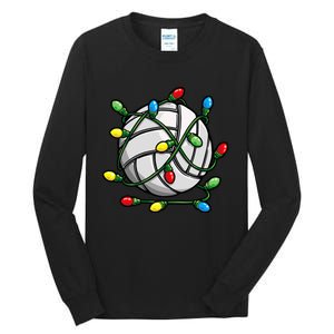 Light Up the Court with Volleyball Christmas Ball Tall Long Sleeve T-Shirt