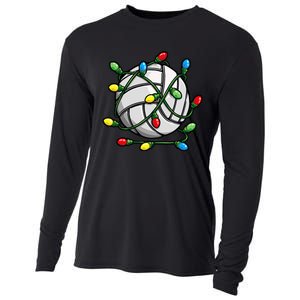 Light Up the Court with Volleyball Christmas Ball Cooling Performance Long Sleeve Crew