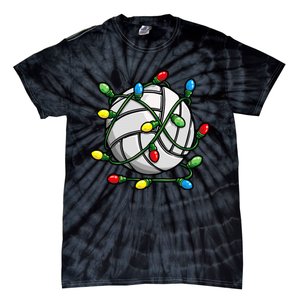 Light Up the Court with Volleyball Christmas Ball Tie-Dye T-Shirt