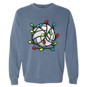 Light Up the Court with Volleyball Christmas Ball Garment-Dyed Sweatshirt