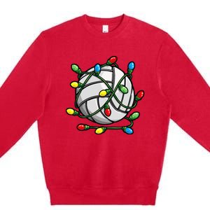 Light Up the Court with Volleyball Christmas Ball Premium Crewneck Sweatshirt