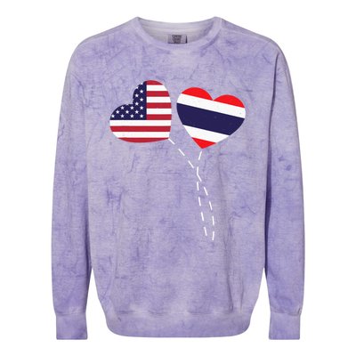 Loving USA Thailand Flag Heart Thai Americans Love Colorblast Crewneck Sweatshirt