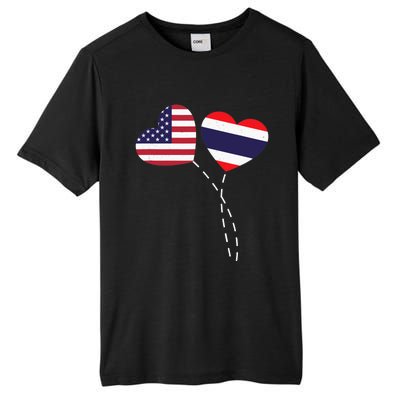 Loving USA Thailand Flag Heart Thai Americans Love Tall Fusion ChromaSoft Performance T-Shirt