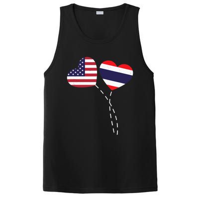 Loving USA Thailand Flag Heart Thai Americans Love PosiCharge Competitor Tank