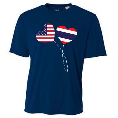 Loving USA Thailand Flag Heart Thai Americans Love Cooling Performance Crew T-Shirt