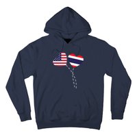 Loving USA Thailand Flag Heart Thai Americans Love Hoodie