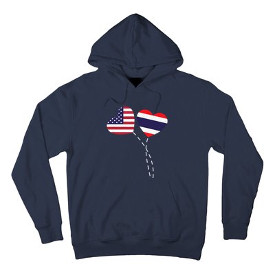 Loving USA Thailand Flag Heart Thai Americans Love Hoodie