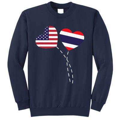 Loving USA Thailand Flag Heart Thai Americans Love Sweatshirt