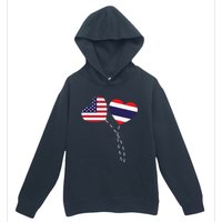 Loving USA Thailand Flag Heart Thai Americans Love Urban Pullover Hoodie