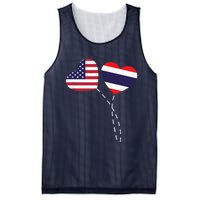 Loving USA Thailand Flag Heart Thai Americans Love Mesh Reversible Basketball Jersey Tank