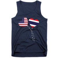 Loving USA Thailand Flag Heart Thai Americans Love Tank Top