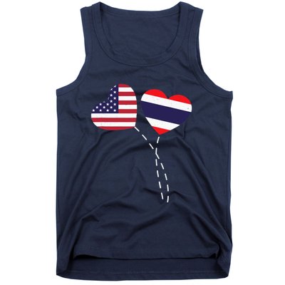 Loving USA Thailand Flag Heart Thai Americans Love Tank Top