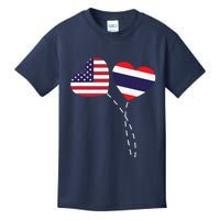 Loving USA Thailand Flag Heart Thai Americans Love Kids T-Shirt