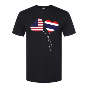 Loving USA Thailand Flag Heart Thai Americans Love Softstyle CVC T-Shirt