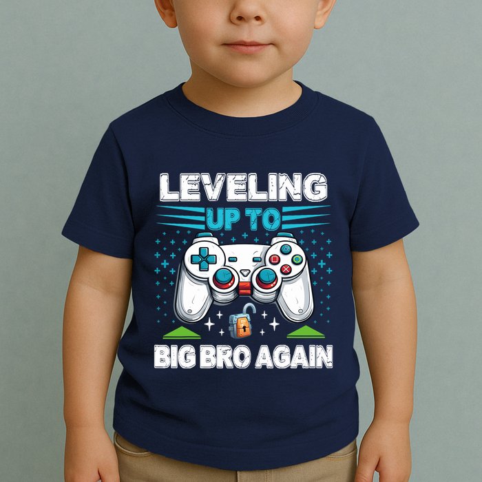 Leveling Up To Big Bro Again 2024 Toddler T-Shirt