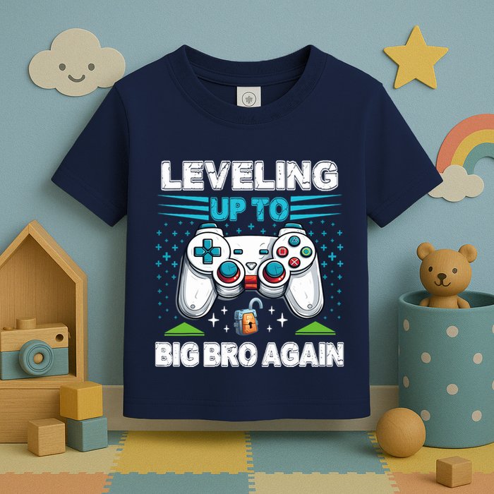 Leveling Up To Big Bro Again 2024 Toddler T-Shirt