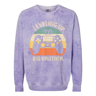 Leveling Up To Big Brother 2024 Funny Gamer Vintage Retro Colorblast Crewneck Sweatshirt