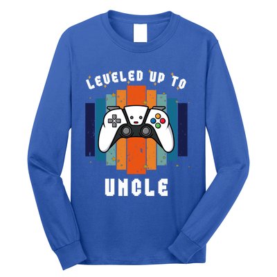 Leveled Up To Uncle Est 2024 First Time Uncle Funny Gamer Gift Long Sleeve Shirt