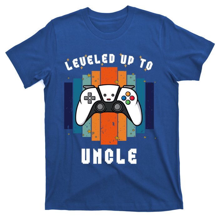 Leveled Up To Uncle Est 2024 First Time Uncle Funny Gamer Gift T-Shirt