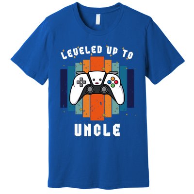 Leveled Up To Uncle Est 2024 First Time Uncle Funny Gamer Gift Premium T-Shirt