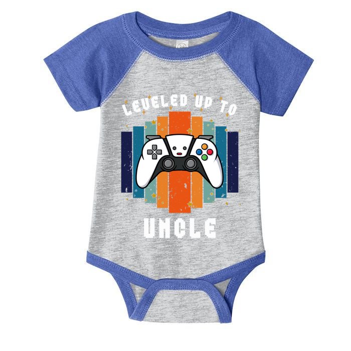 Leveled Up To Uncle Est 2024 First Time Uncle Funny Gamer Gift Infant Baby Jersey Bodysuit