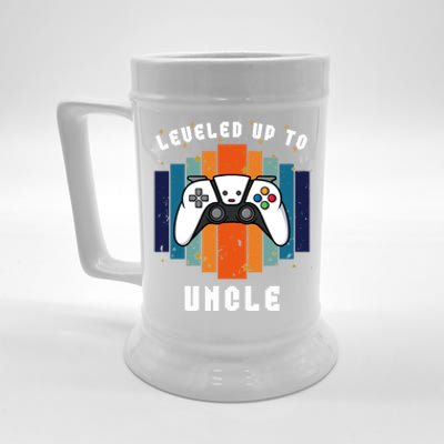 Leveled Up To Uncle Est 2024 First Time Uncle Funny Gamer Gift Beer Stein