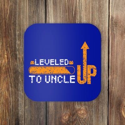 Leveled Up To Uncle New Uncle Retro Grunge Gamer Gift Coaster