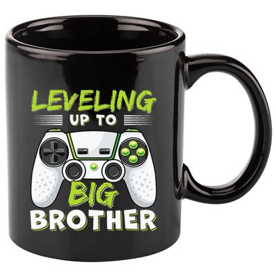 Leveling Up to Big Brother 11oz C Handle Ceramic Mug